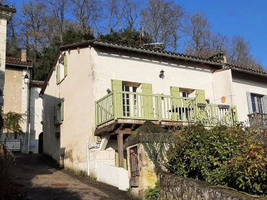 Well appointed village house with sunny balcony overlooking the river for sale for 183,600&euro; in Charente, Poitou-Charentes
