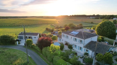 An hour from Bordeaux - Energy Efficient Home with Fabulous Views, Guest Suites & plunge pool for sale for 449,000&euro; in Charente-Maritime, Poitou-Charentes