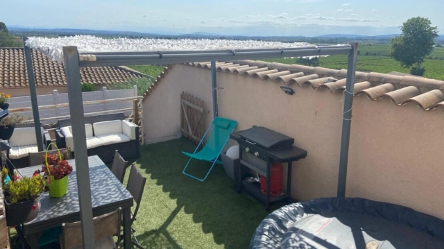 A Lovely Village House, Converted Into Two Flats, With A Terrace, Views And A Courtyard With A Swimming Pool. for sale for 329,000&euro; in Hérault, Languedoc-Roussillon
