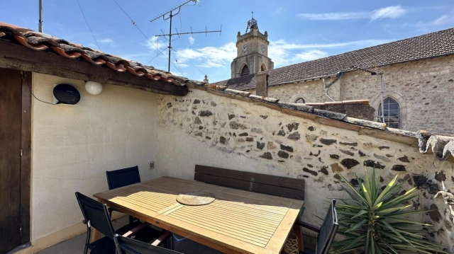 Charming Village House With 82 M2 Living Space, Beautiful Roof Terrace And Lovely Views. for sale for 115,000&euro; in Hérault, Languedoc-Roussillon