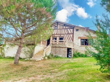 Charming stone farmhouse with pool, outbuildings & 17 hectares with lake in peaceful countryside setting for sale for 640,500&euro; in Lot-et-Garonne, Aquitaine