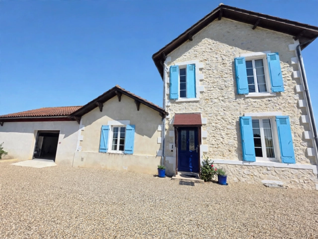 Attractive Stone-Built 2-Bedroom Village Home with 51m² Garage, Workshop & Rural Views for sale for 187,250&euro; in Lot-et-Garonne, Aquitaine