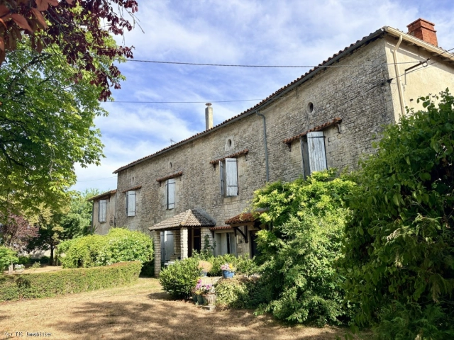 Beautiful Historic Logis with 6 Bedrooms and 7.5 Acres near Ruffec for sale for 368,420&euro; in Charente, Poitou-Charentes